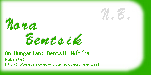 nora bentsik business card